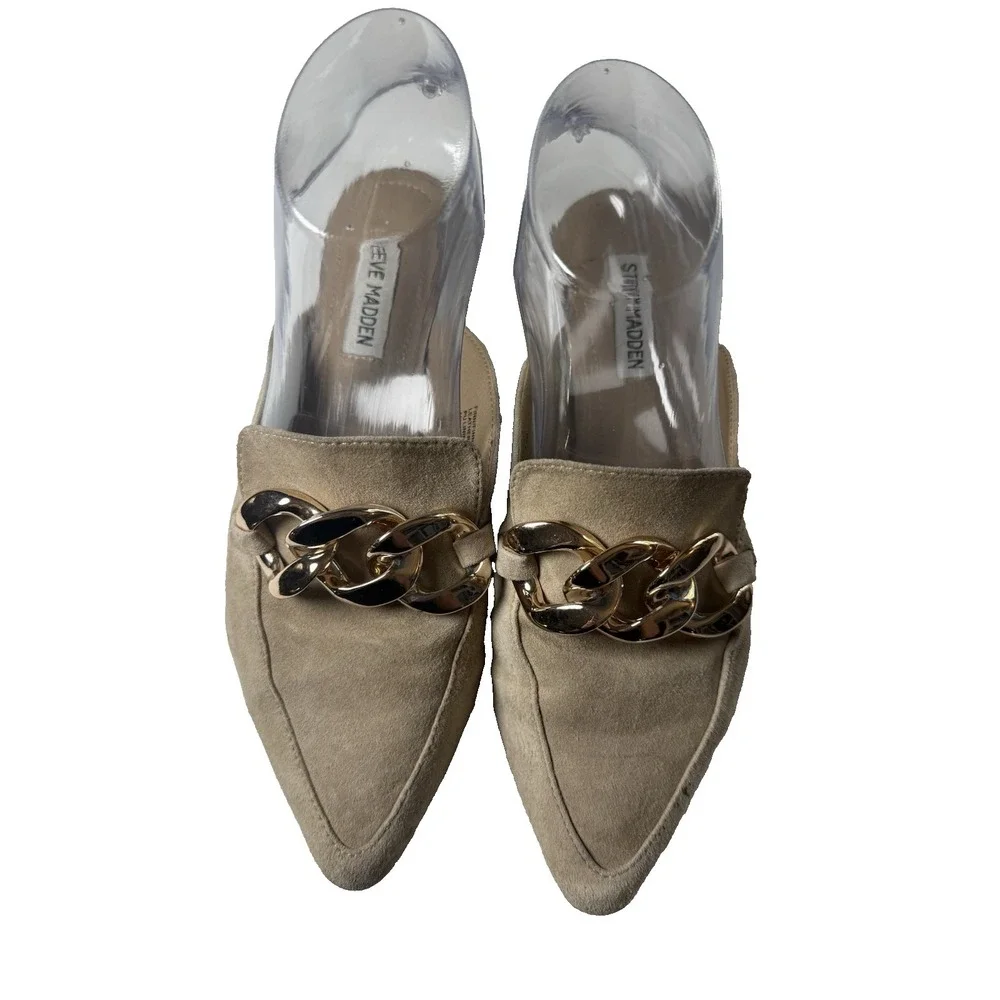 Steve Madden Suede‎ Leather Mules Slip On Shoes size 7.5